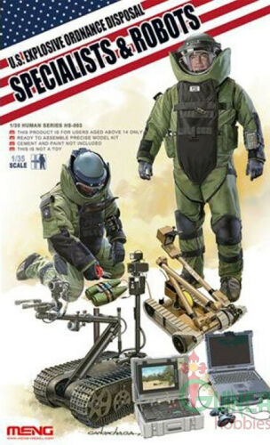 Фигурки 1:35 • Meng Model HS-003 US Explosive Ordnance Disposal Specialist & Robots
